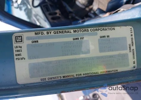 1987 Chevrolet R10 из США, поврежденный, VIN 1GCDR14K5HS176549